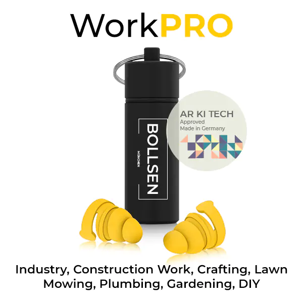 BOLLSEN WorkPRO Earplugs with AR KI Tech Measuring - Industry, Construction Work, Crafting, Lawn Mowing, Plumbing, Gardening, DIY